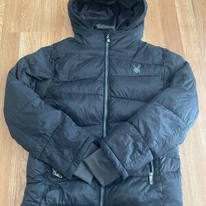 Spyder Charcoal Hooded Jacket great for fall or spring 🥰😊